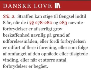 Straffen kan stige, når Eks. Bedrageri udføres af flere i forening. Som her når jyske Banks samlede bestyrelse står bag million bedrageri imod jyske Banks kunde